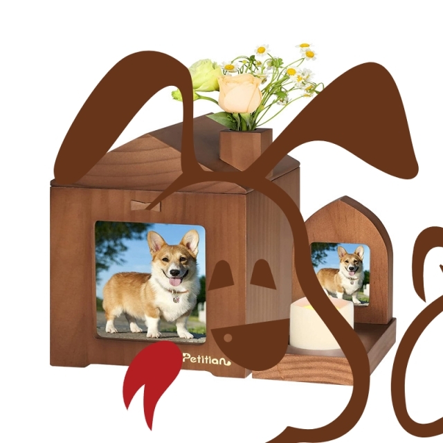 Pet loss of dog cat urn memorial home large medium and small burial coffin cat dog cremation urn casket