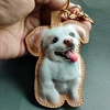 Pet dog tag handmade custom engraving memorial three-dimensional leather carving pendant nameplate ornaments keychain identity tag